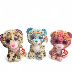Ty Beanie Babies Leopard Plush Set of 3!